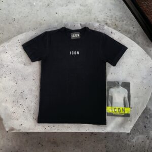 T-shirt icon girocollo nera - 47300-ne