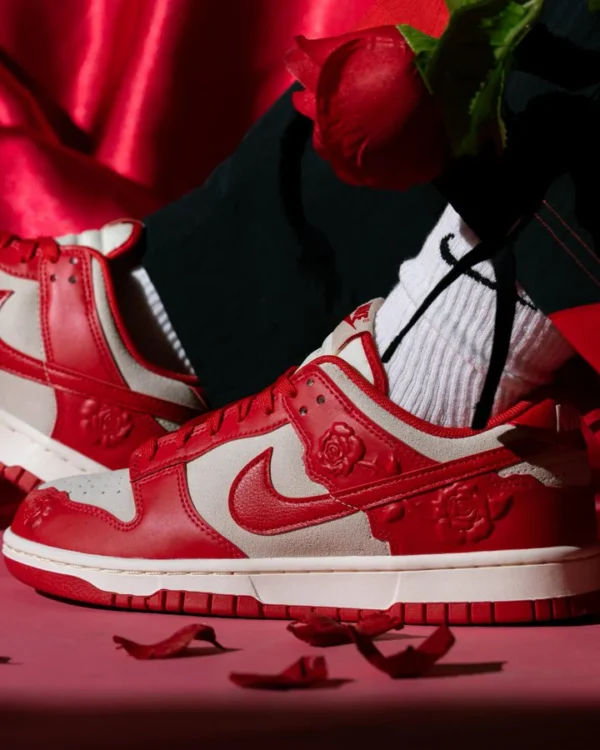 Red Dunks With Roses Nike dunk low red roses - hf1986 100 - GL Sport