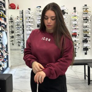 Felpa donna icon bordeaux - icdf2w6f004