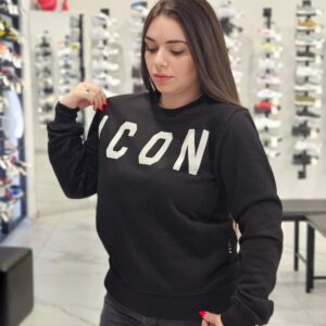 Felpa donna icon nera  - icdf2w6f005