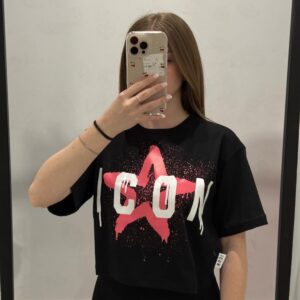 T-shirt icon donna -IDT020 NERO
